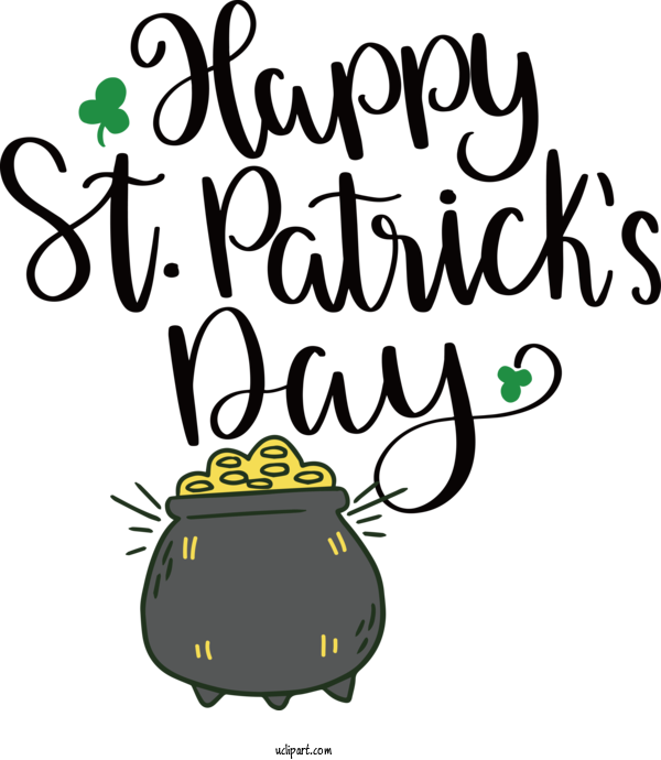 Free Holidays Logo Cartoon Text For Saint Patricks Day Clipart Transparent Background