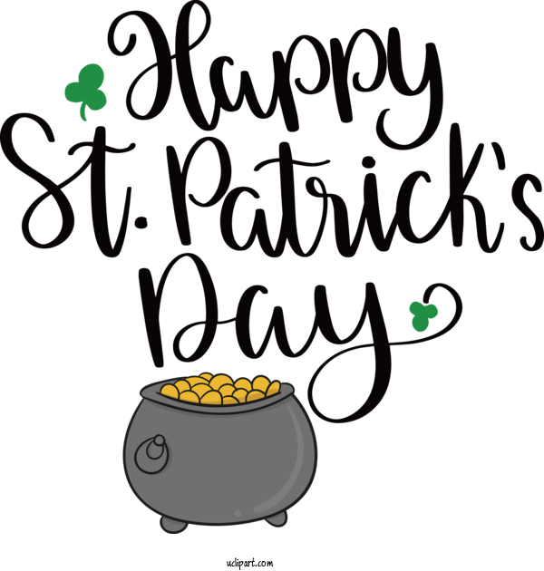 Free Holidays Cartoon Black And White Cookware And Bakeware For Saint Patricks Day Clipart Transparent Background