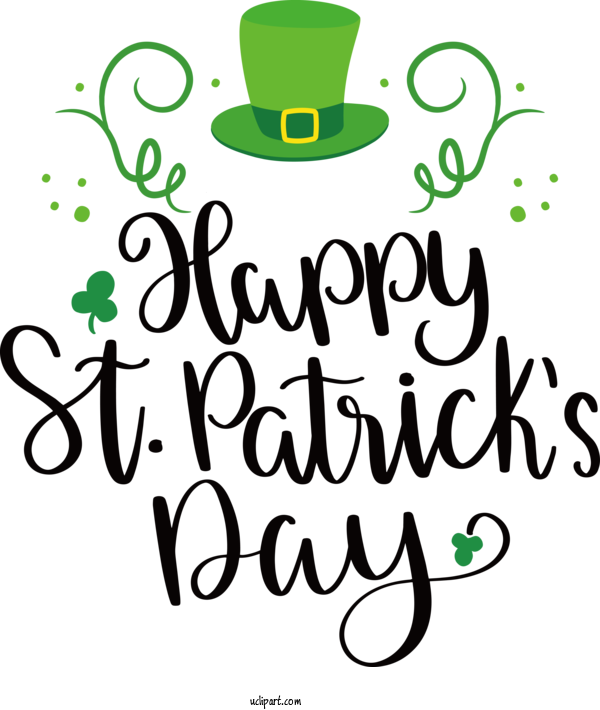 Free Holidays Calligraphy Line Flower For Saint Patricks Day Clipart Transparent Background