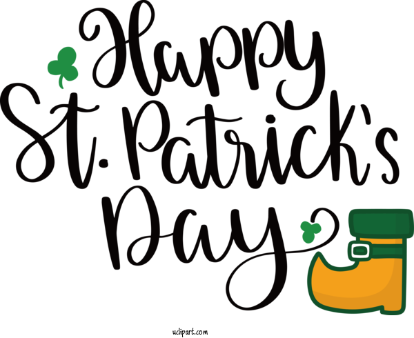 Free Holidays Logo Calligraphy Meter For Saint Patricks Day Clipart Transparent Background