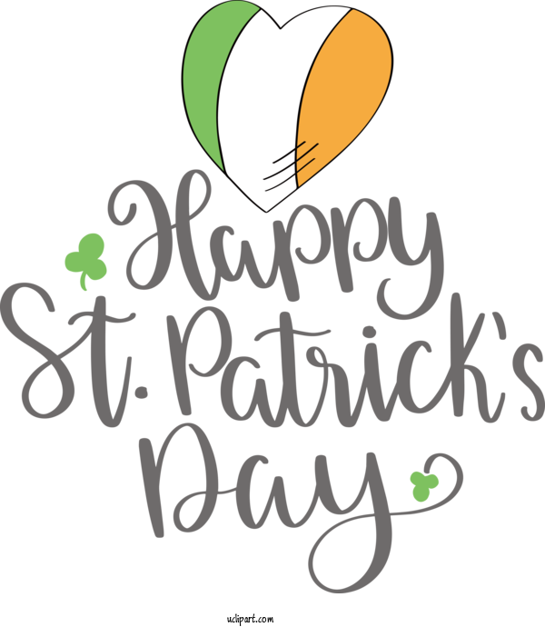 Free Holidays Logo Calligraphy Flower For Saint Patricks Day Clipart Transparent Background