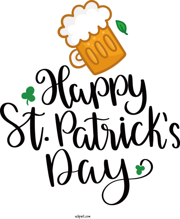 Free Holidays Logo Calligraphy Line For Saint Patricks Day Clipart Transparent Background