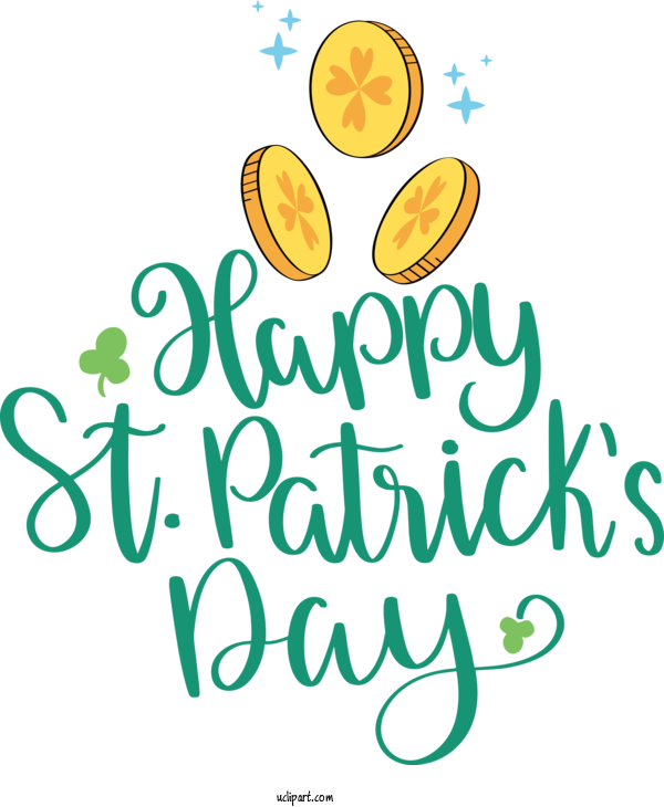 Free Holidays Floral Design Yellow Meter For Saint Patricks Day Clipart Transparent Background