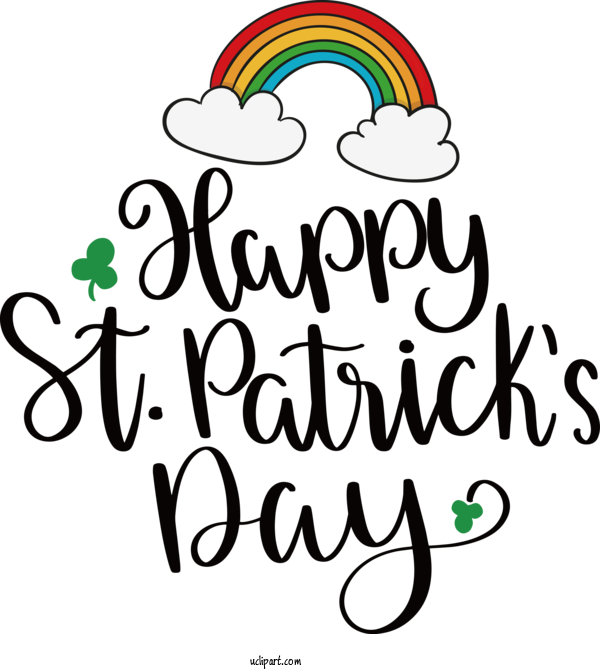 Free Holidays Meter Line Happiness For Saint Patricks Day Clipart Transparent Background
