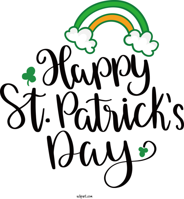 Free Holidays Line Art Black And White Flower For Saint Patricks Day Clipart Transparent Background