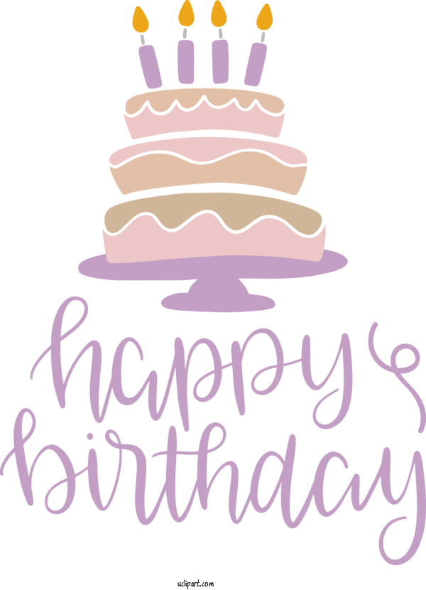 Free Occasions Cake Buttercream Cream For Birthday Clipart Transparent Background