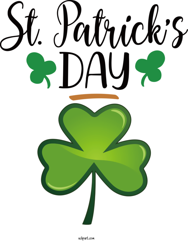 Free Holidays Shamrock Plant Stem Leaf For Saint Patricks Day Clipart Transparent Background