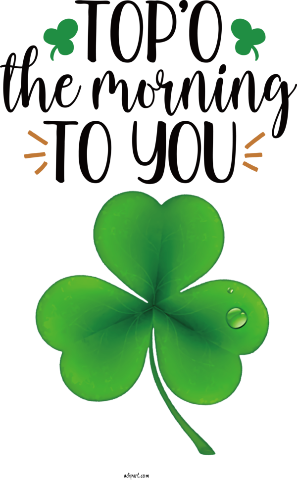 Free Holidays Leaf Plant Stem Shamrock For Saint Patricks Day Clipart Transparent Background