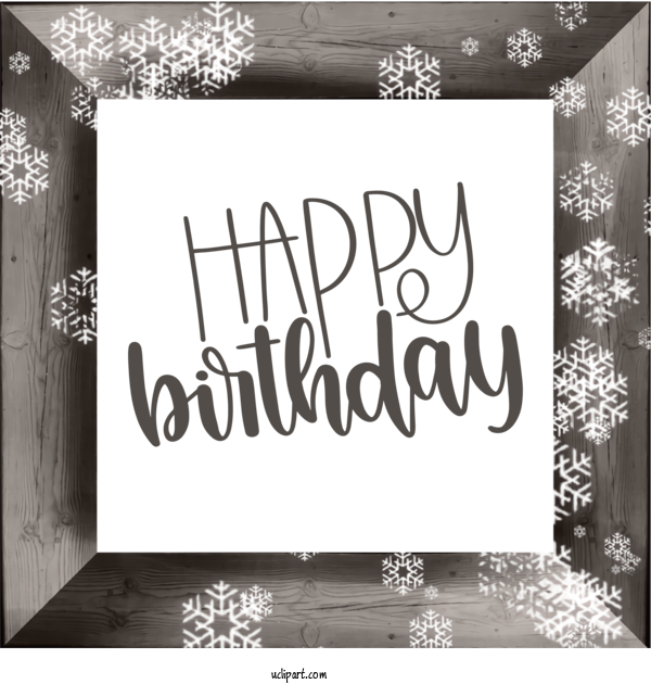 Free Occasions Picture Frame Black And White Design For Birthday Clipart Transparent Background