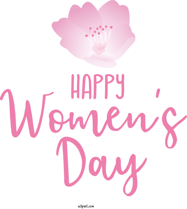 Free Holidays Logo Floral Design Font For International Women's Day Clipart Transparent Background