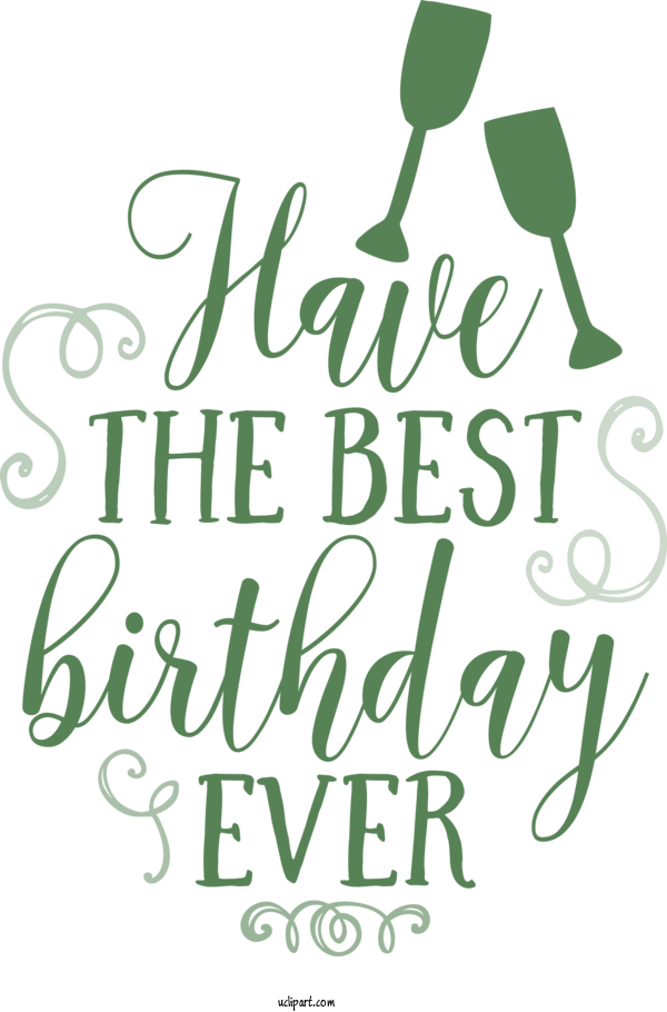 Free Occasions Logo Calligraphy Font For Birthday Clipart Transparent Background