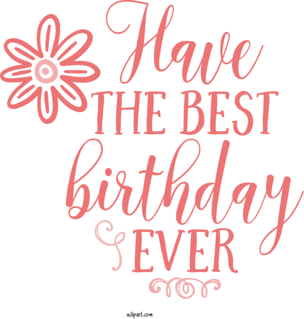 Free Occasions Font Calligraphy Petal For Birthday Clipart Transparent Background