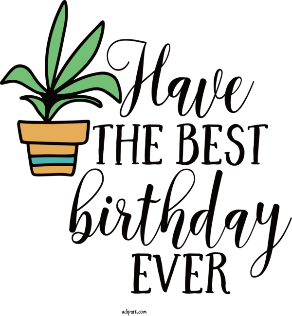 Free Occasions Logo Line Flower For Birthday Clipart Transparent Background