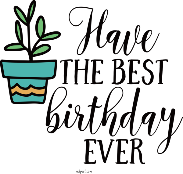 Free Occasions Logo Line Flower For Birthday Clipart Transparent Background