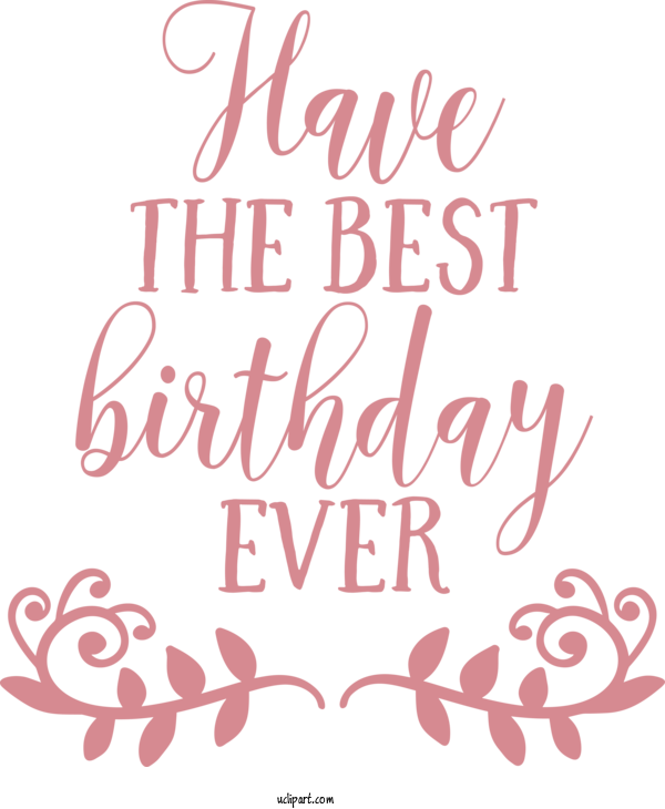 Free Occasions Calligraphy Font Wall Decal For Birthday Clipart Transparent Background