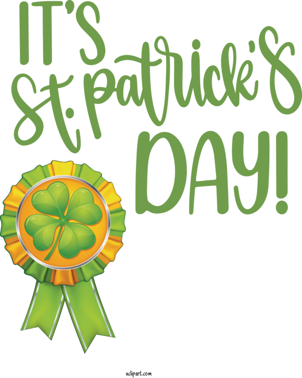 Free Holidays Medal Green Text For Saint Patricks Day Clipart Transparent Background