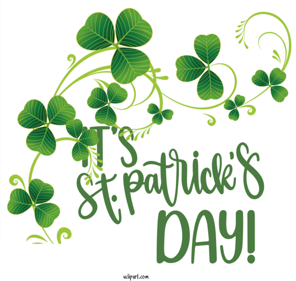Free Holidays Four Leaf Clover Shamrock Cartoon For Saint Patricks Day Clipart Transparent Background