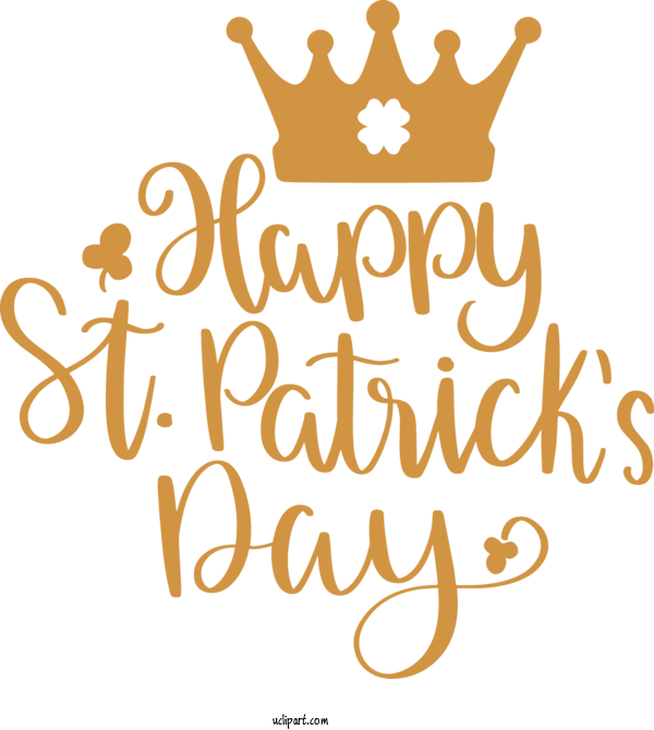 Free Holidays Logo Calligraphy Yellow For Saint Patricks Day Clipart Transparent Background