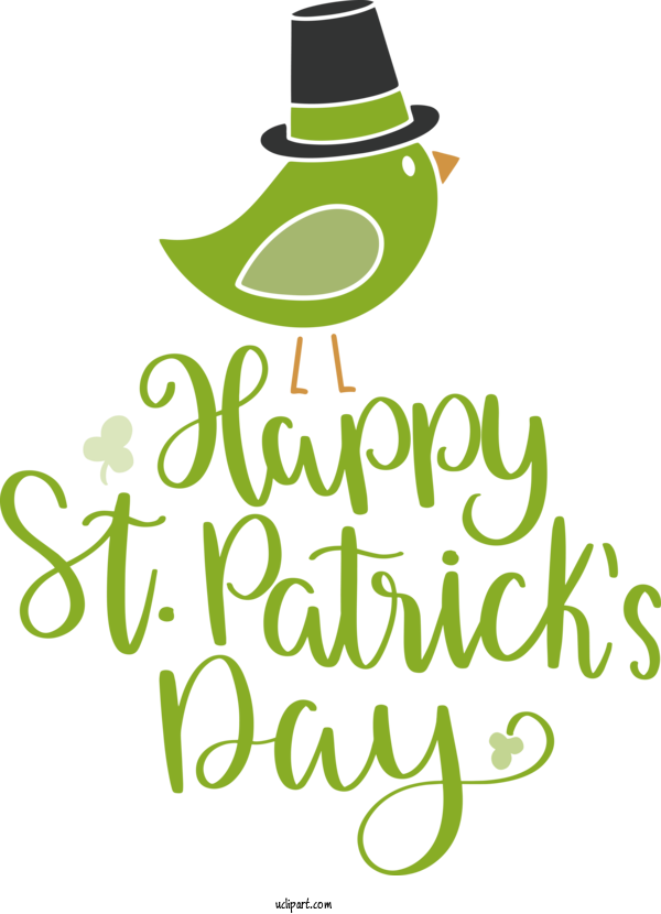 Free Holidays Logo Text Design For Saint Patricks Day Clipart Transparent Background