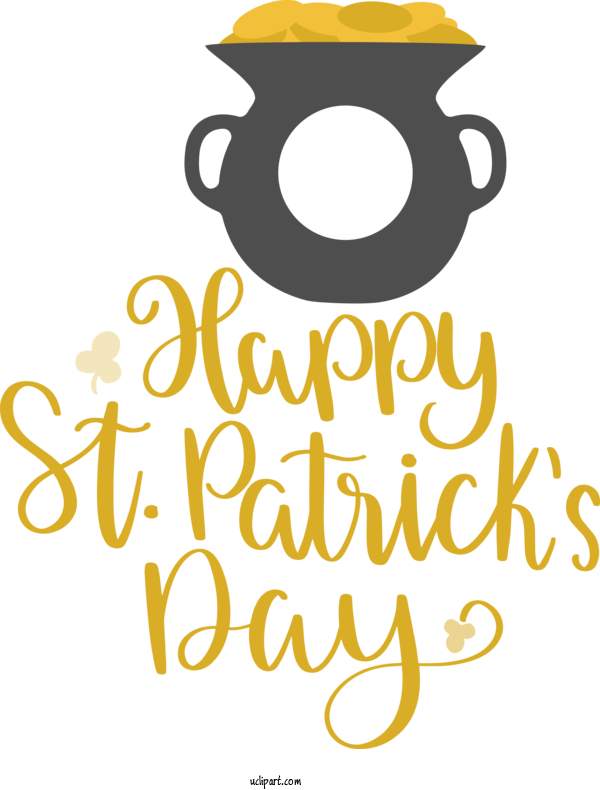 Free Holidays Logo Yellow Line For Saint Patricks Day Clipart Transparent Background
