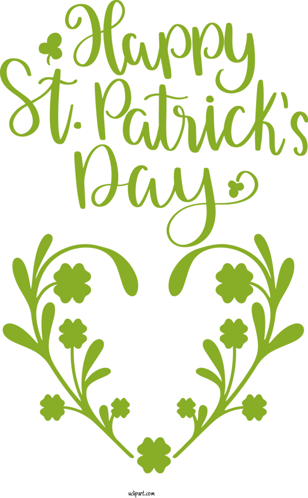 Free Holidays Leaf Plant Stem Floral Design For Saint Patricks Day Clipart Transparent Background