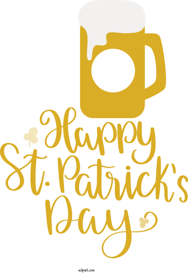 Free Holidays Logo Calligraphy Drinkware For Saint Patricks Day Clipart Transparent Background