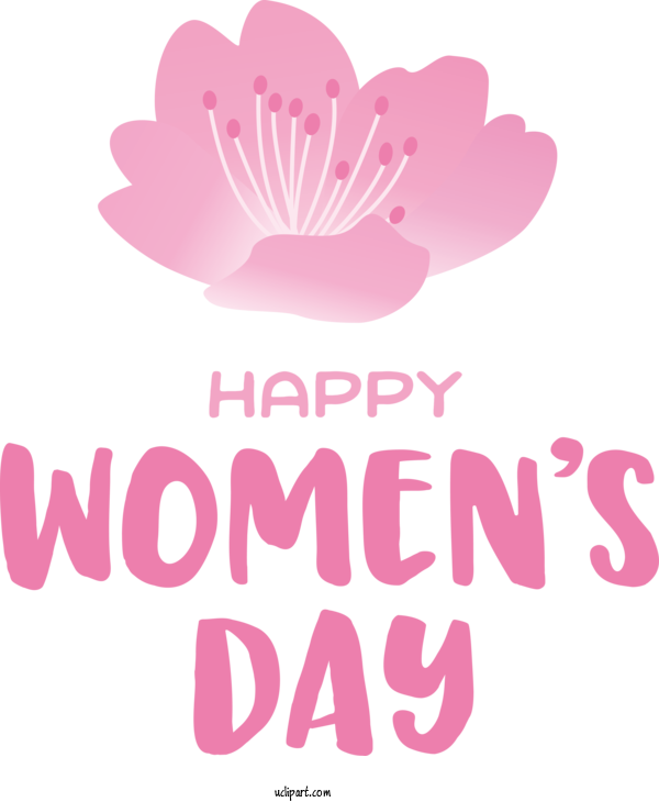 Free Holidays Floral Design Logo Font For International Women's Day Clipart Transparent Background