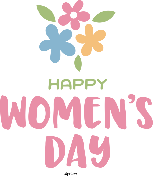 Free Holidays Logo Design Floral Design For International Women's Day Clipart Transparent Background