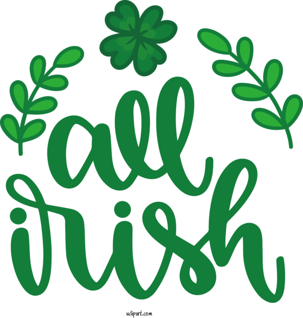 Free Holidays Plant Stem Leaf Symbol For Saint Patricks Day Clipart Transparent Background