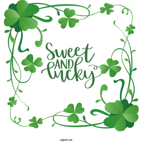 Free Holidays Four Leaf Clover Shamrock Design For Saint Patricks Day Clipart Transparent Background