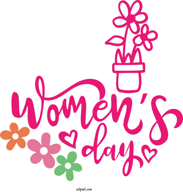Free Holidays Design Floral Design Logo For International Women's Day Clipart Transparent Background