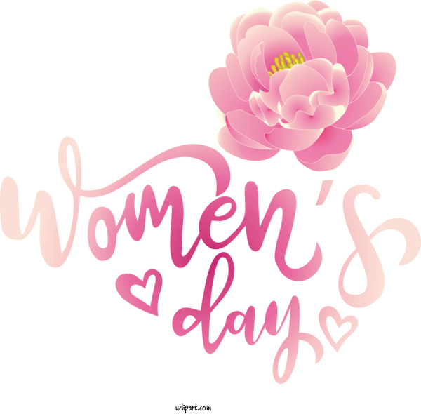 Free Holidays Floral Design Logo Font For International Women's Day Clipart Transparent Background