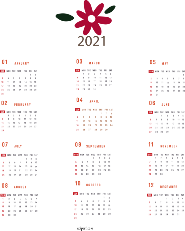 Free Life Calendar System Calendar Year For Yearly Calendar Clipart Transparent Background