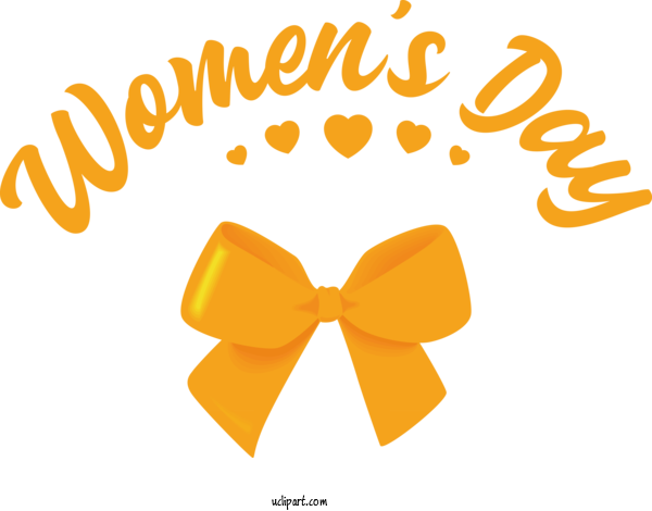 Free Holidays Logo Yellow Line For International Women's Day Clipart Transparent Background