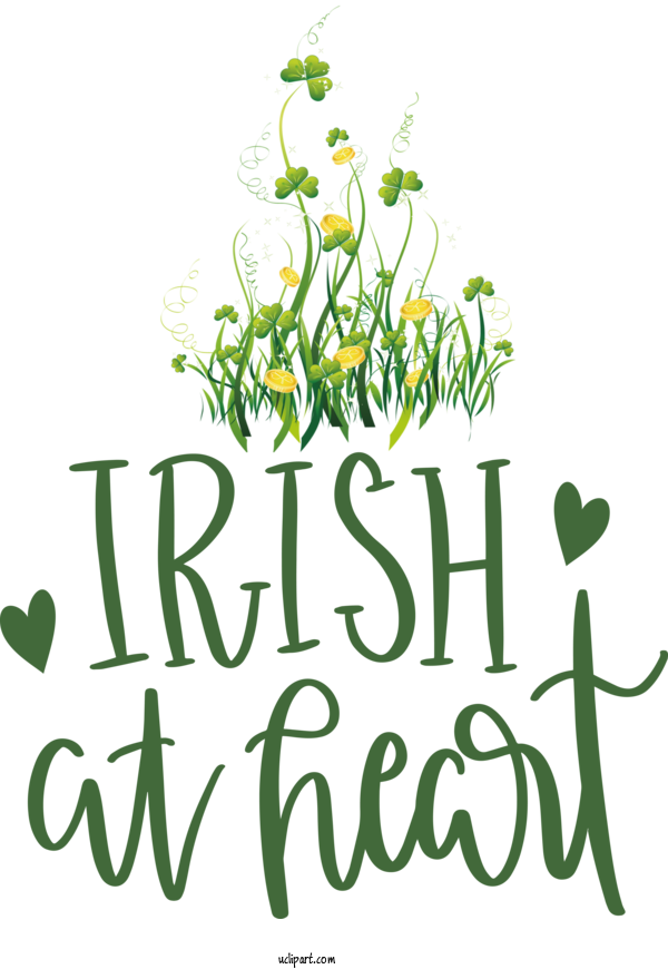 Free Holidays Floral Design Leaf Plant Stem For Saint Patricks Day Clipart Transparent Background