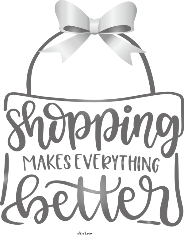 Free Shopping Black And White Logo Font For Clothing Clipart Transparent Background