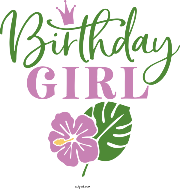 Free Occasions Floral Design Leaf Design For Birthday Clipart Transparent Background