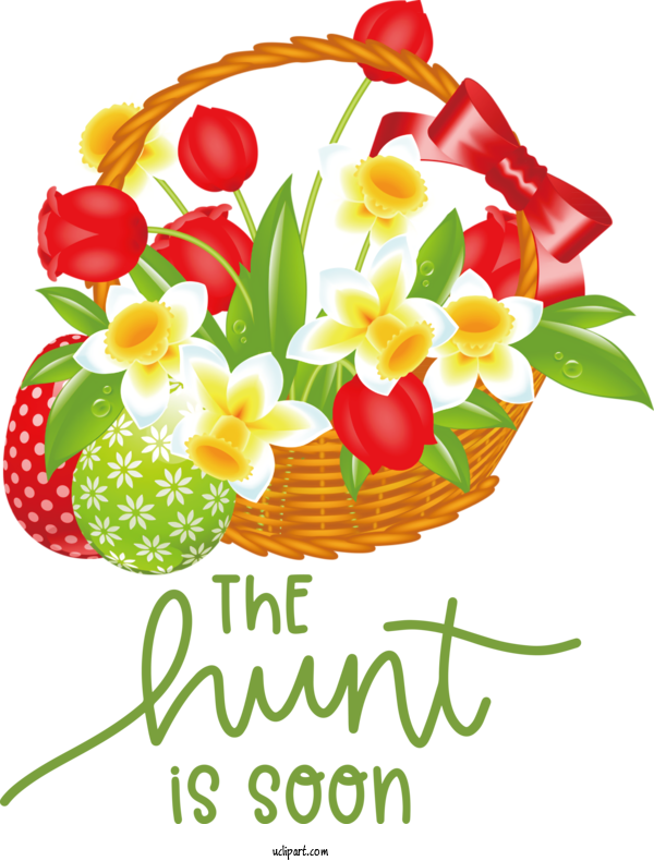Free Holidays Floral Design Easter Basket Flower For Easter Clipart Transparent Background
