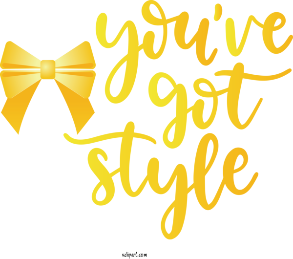 Free Clothing Logo Calligraphy Yellow For Fashion Clipart Transparent Background