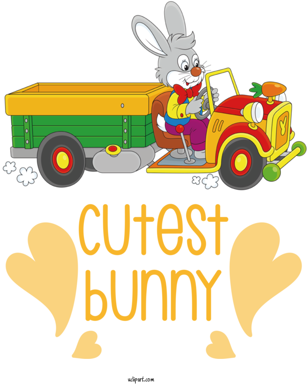 Free Animals Easter Bunny Truck Easter Egg For Rabbit Clipart Transparent Background
