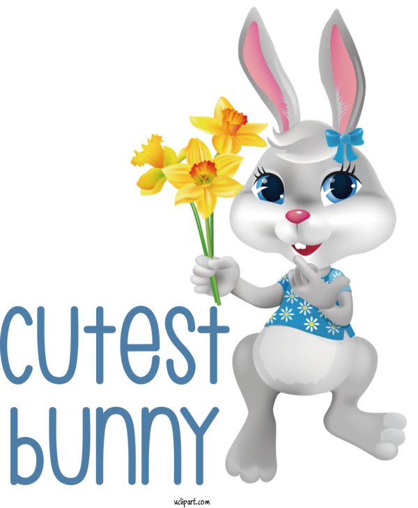 Free Animals Hares Easter Bunny Cartoon For Rabbit Clipart Transparent Background