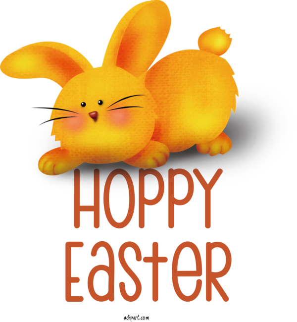 Free Holidays Easter Bunny Cartoon Yellow For Easter Clipart Transparent Background