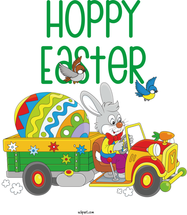 Free Holidays Easter Bunny Easter Egg Truck For Easter Clipart Transparent Background