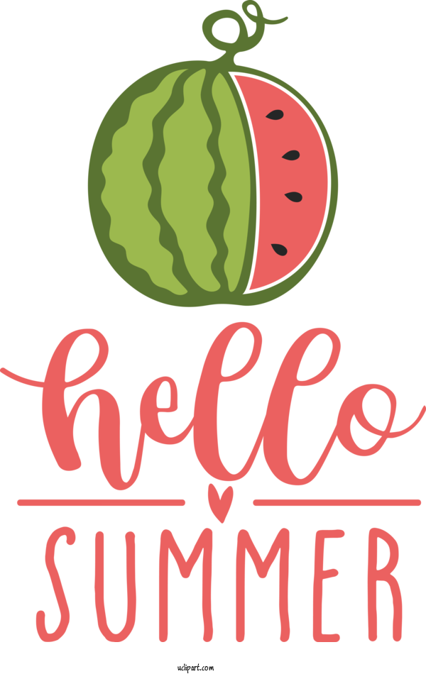 Free Nature Watermelon Logo Text For Summer Clipart Transparent Background