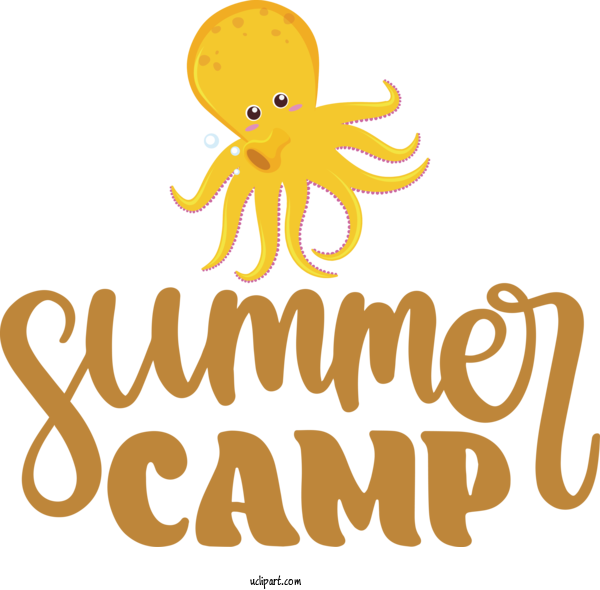 Free Activities Octopus Cartoon Logo For Camping Clipart Transparent Background