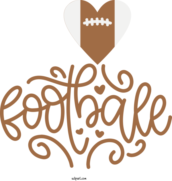 Free Sports Design Calligraphy Line For Football Clipart Transparent Background