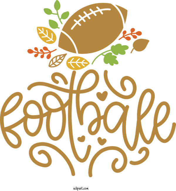 Free Sports Leaf Floral Design Logo For Football Clipart Transparent Background