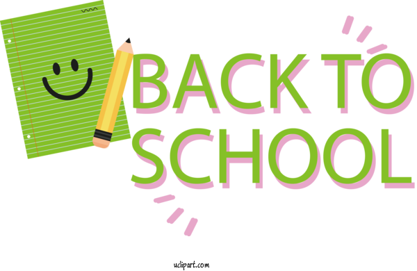 Free School Design Logo Green For Back To School Clipart Transparent Background