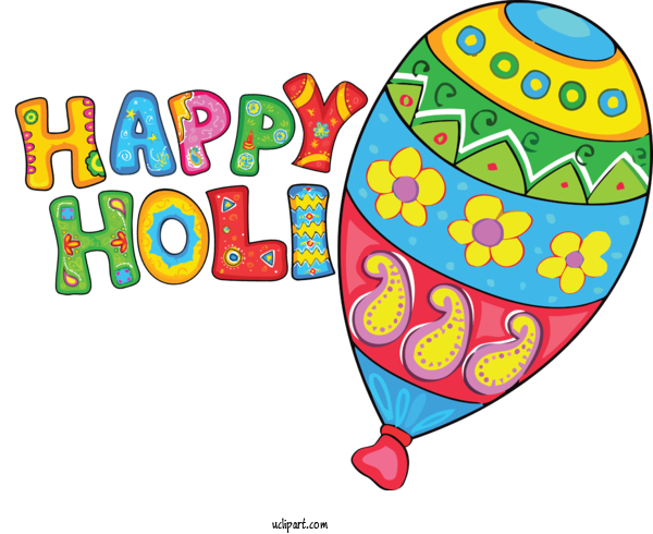 Free Holidays Balloon Line Party For Holi Clipart Transparent Background