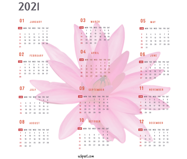Free Life Petal Calendar System Flower For Yearly Calendar Clipart Transparent Background
